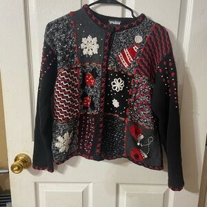 EUC Designer Originals Studio Christmas Scottie Dog Sweater  Sz XL